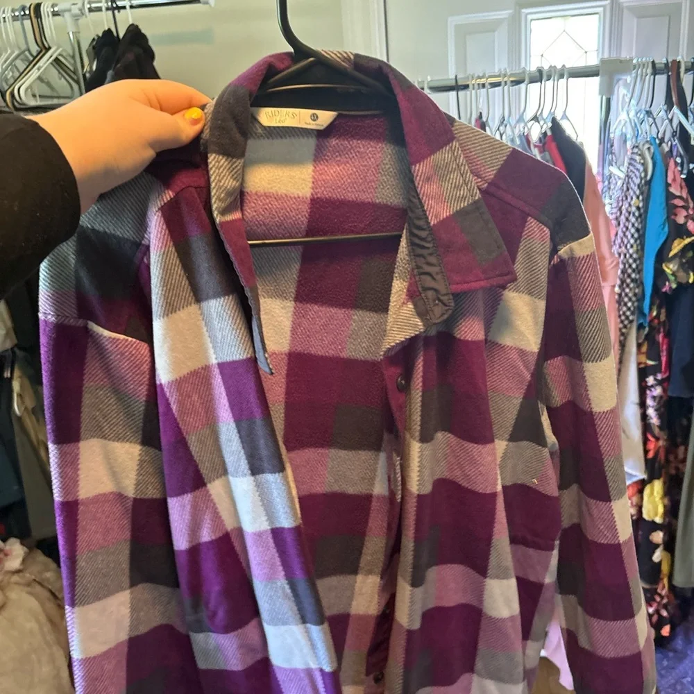 Lee Purple Plaid Teddy Jacket - Picture 2 of 4